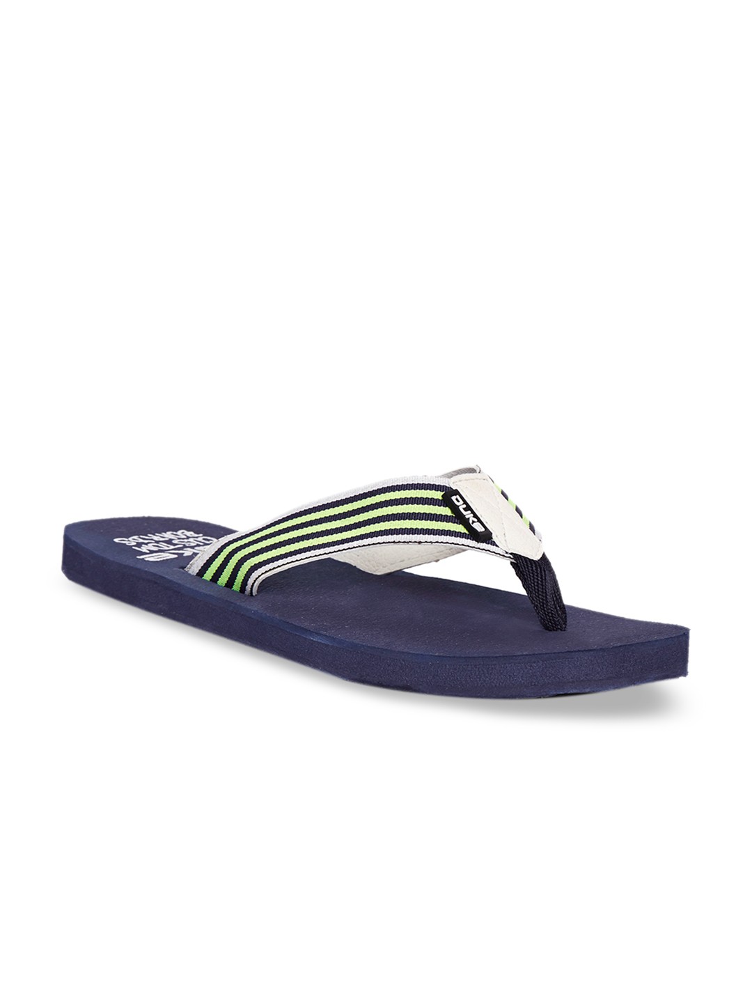 

Duke Men Green Striped Thong Flip-Flops