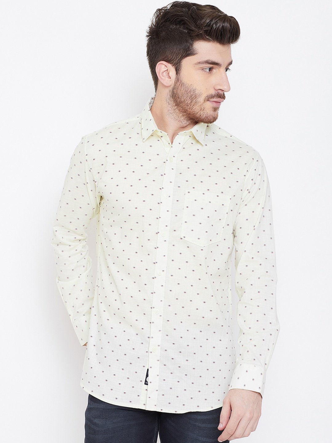 

Duke Men Green Regular Fit Printed Casual Shirt