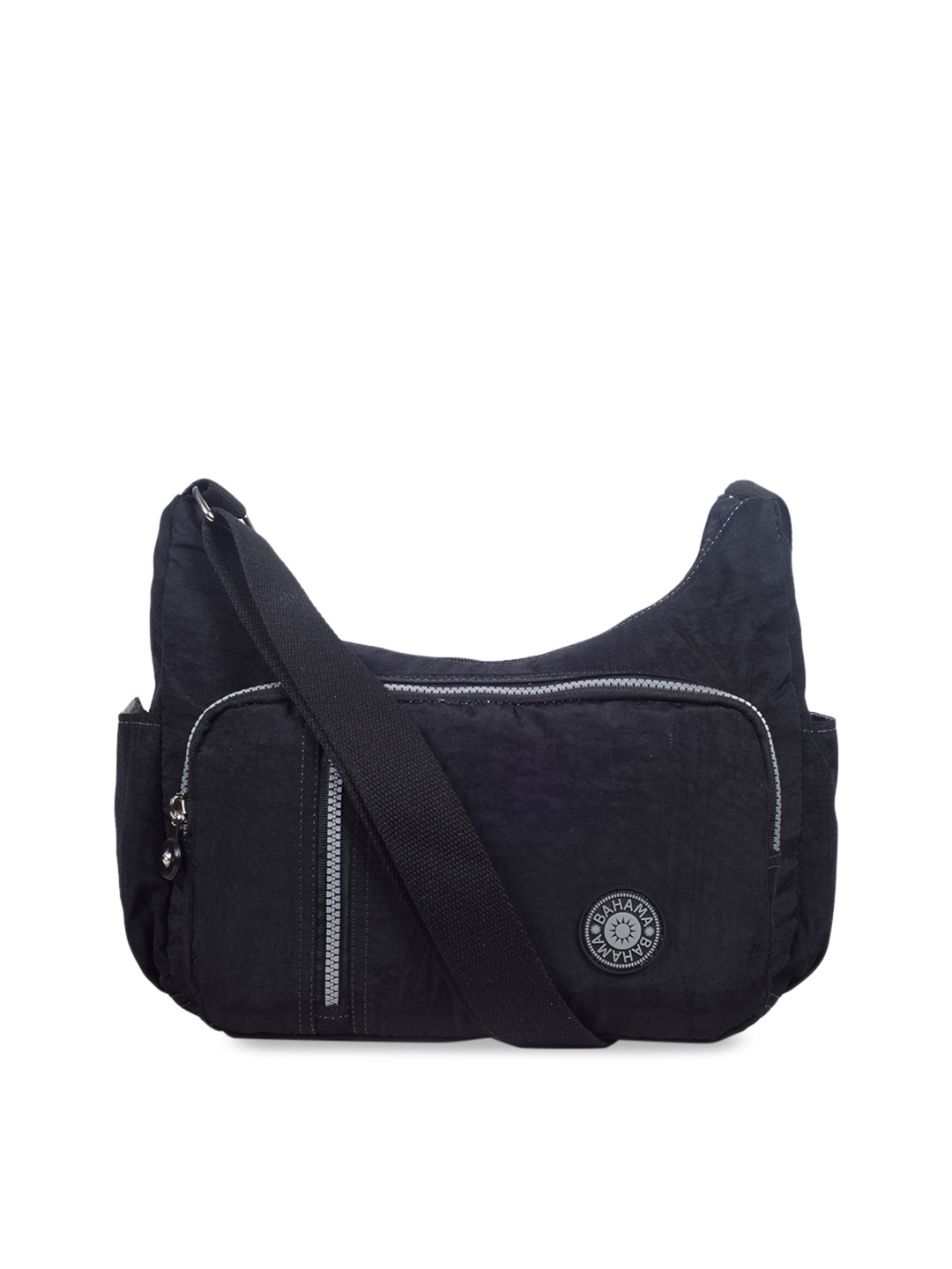 

BAHAMA Crinkle Range Unisex Black Solid Messenger Bag