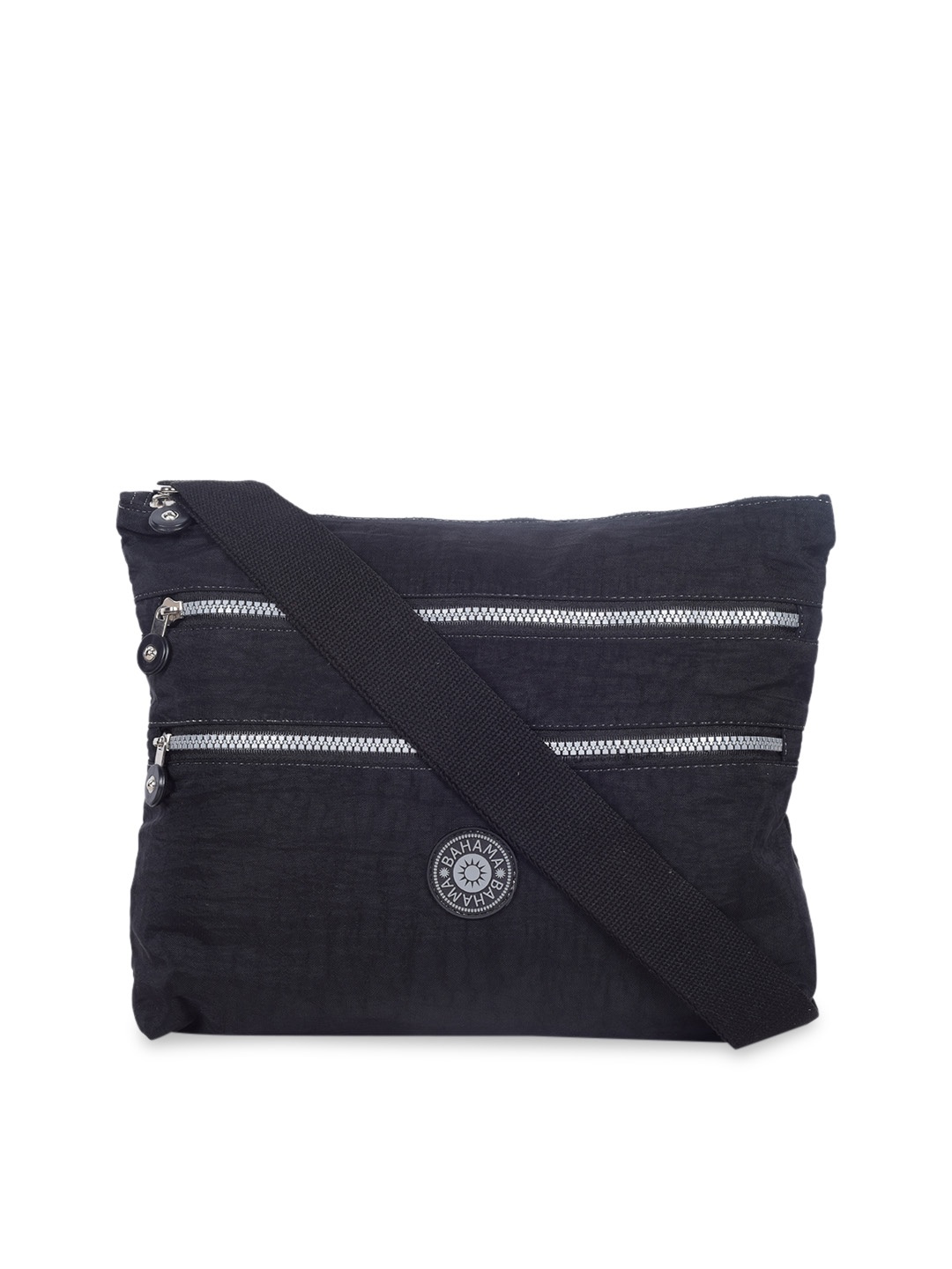 

BAHAMA Crinkle Range Unisex Black Solid Messenger Bag
