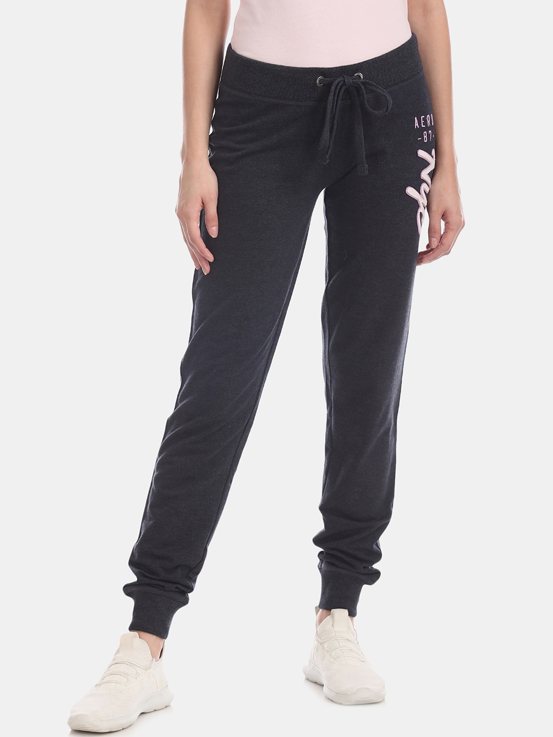 

Aeropostale Women Navy Blue Solid Joggers