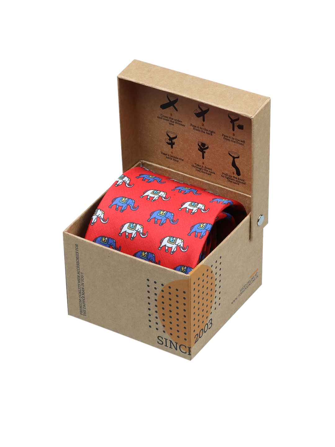 

Tossido Men Red & Blue Printed Broad Tie