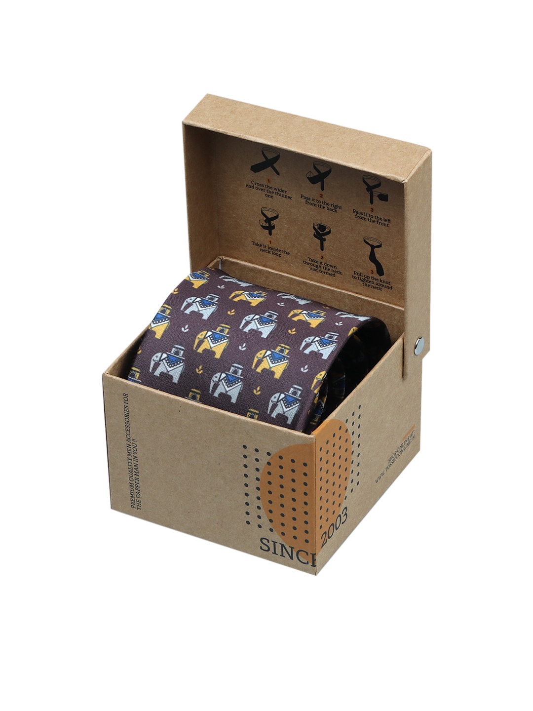 

Tossido Men Brown Printed Broad Tie