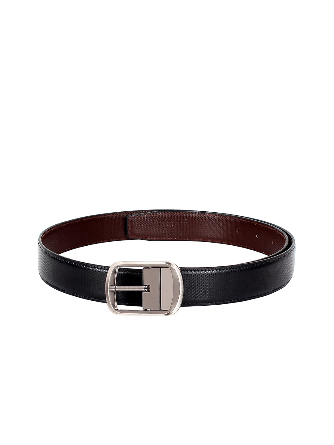 

amicraft Men Black & Brown Textured Reversible Belt