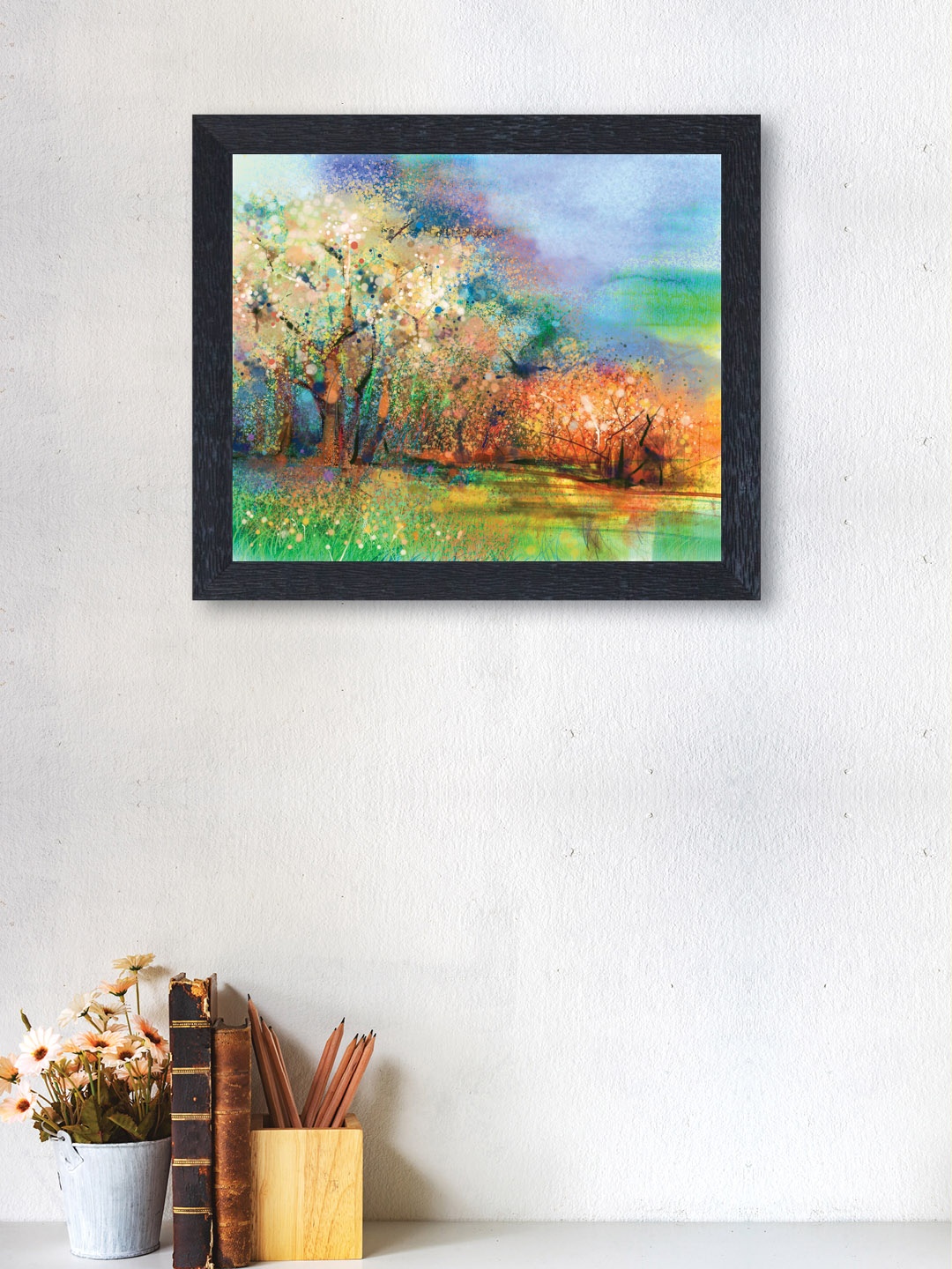 

nest ART Multicoloured Synthetic Wood Abstract Wall Art, Multi