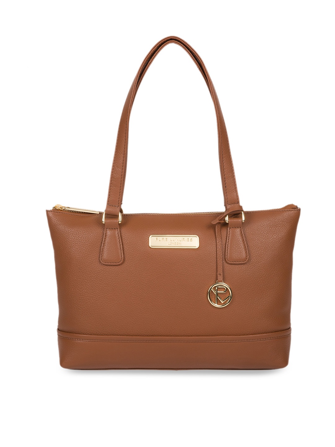 

PURE LUXURIES LONDON Women Tan Brown Solid Genuine Leather Keira Tote Bag