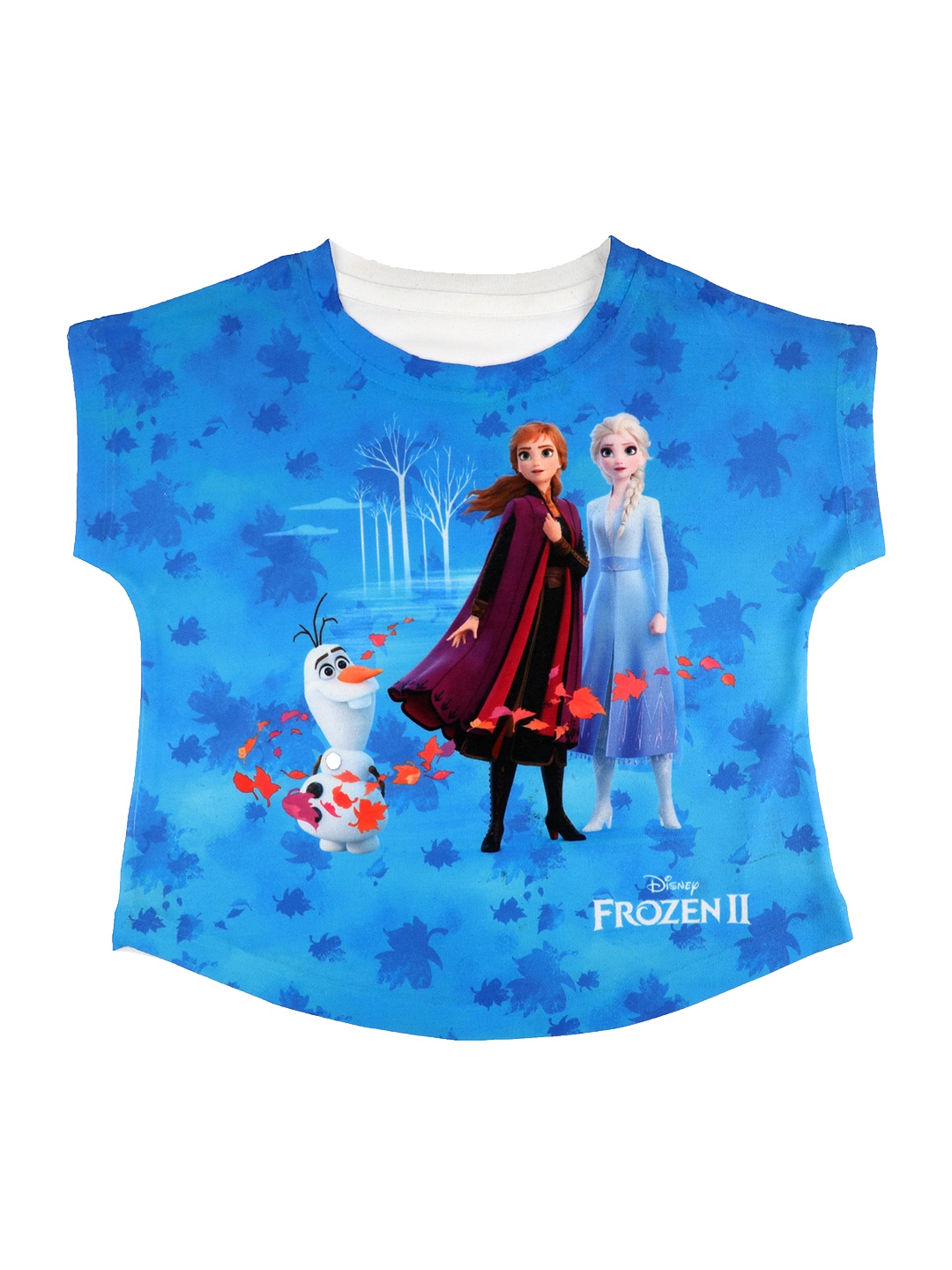 

Disney by Wear Your Mind Girls Blue Printed Round Neck T-shirt