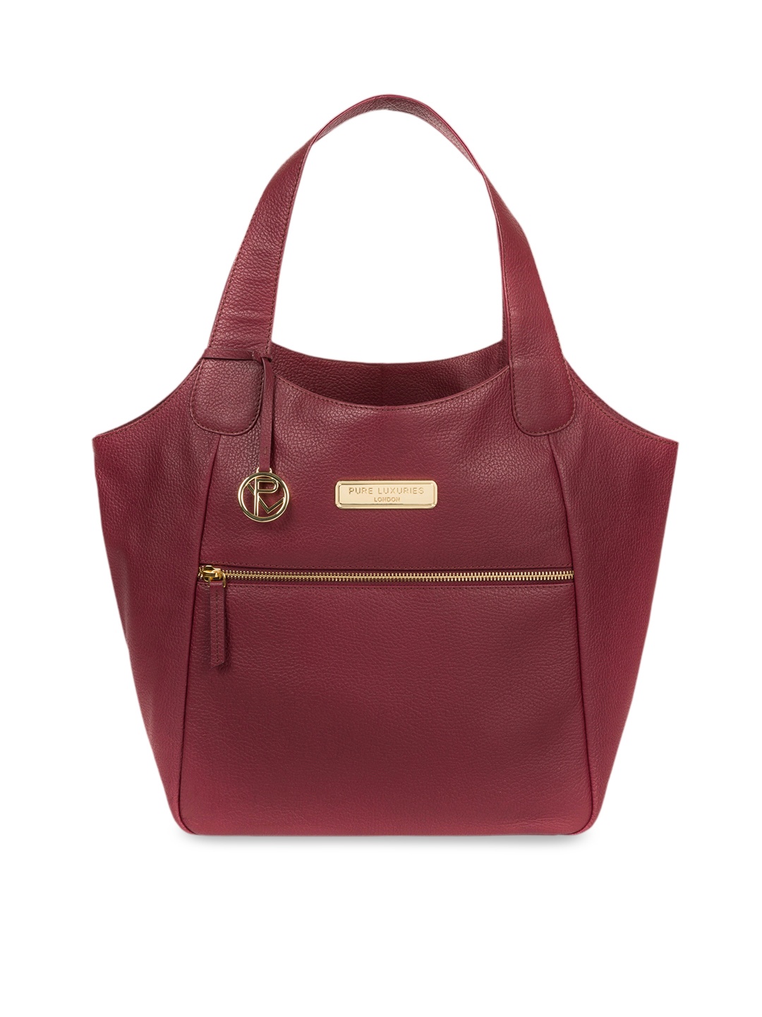 

PURE LUXURIES LONDON Women Maroon Solid Genuine Leather Roxanne Tote Bag