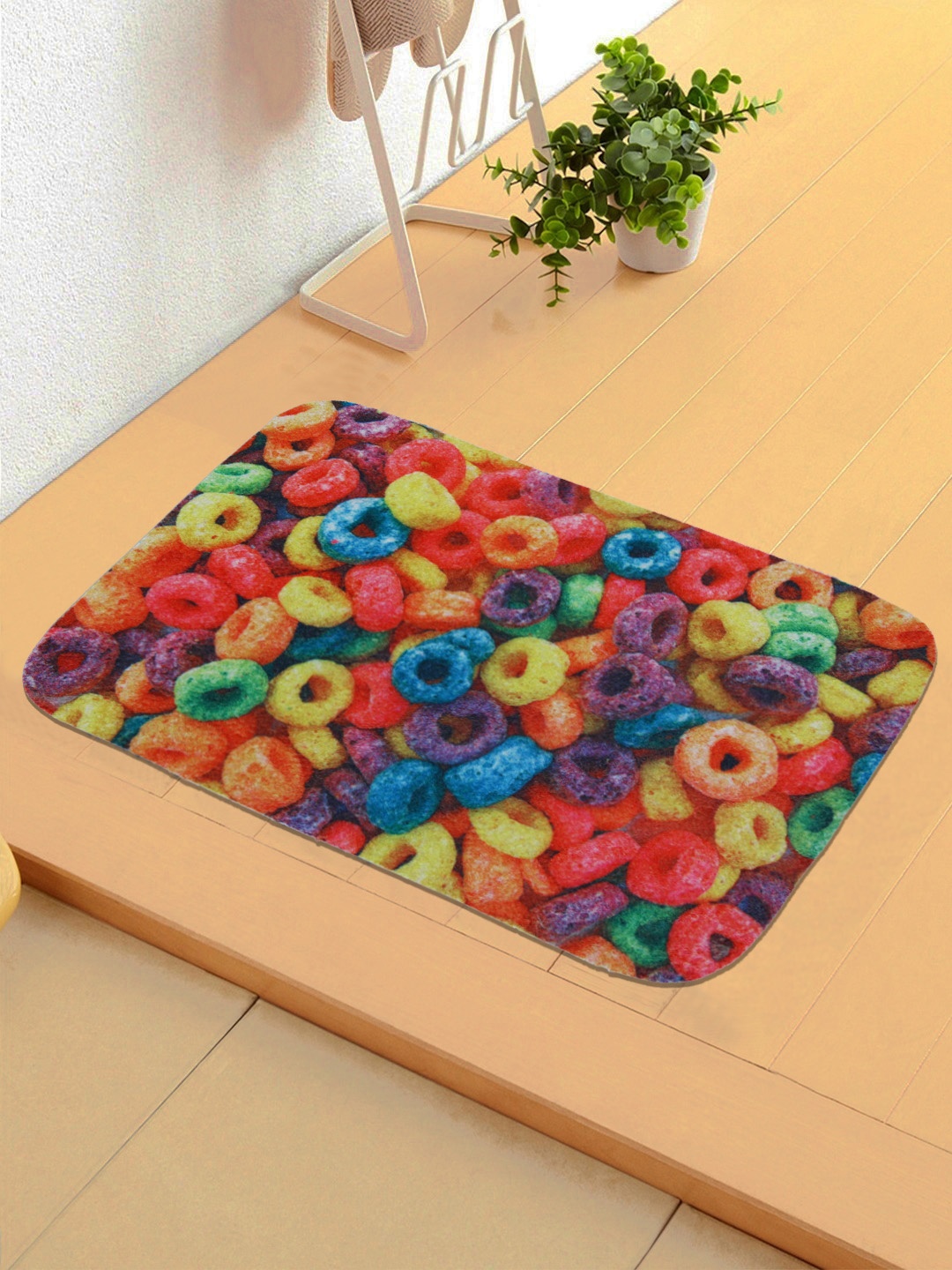 

Status Red & Blue Printed Ant-Skid Doormat