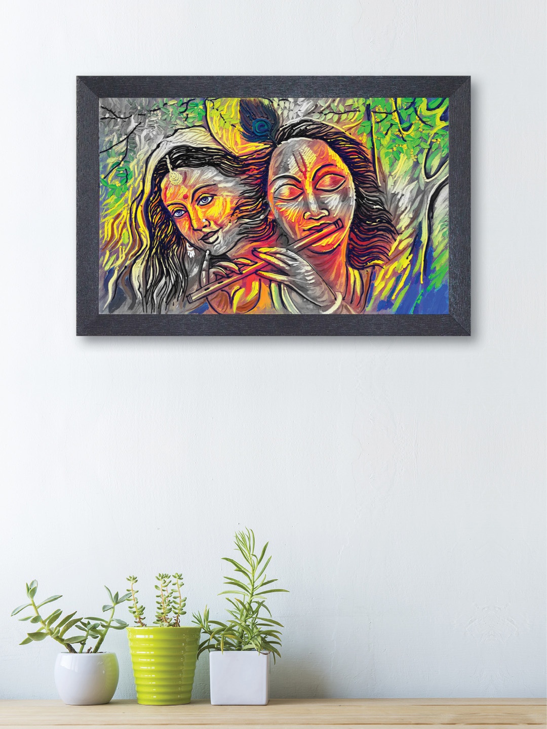 

nest ART Multicoloured Synthetic Wood Radhe-Krishna Wall Art, Multi