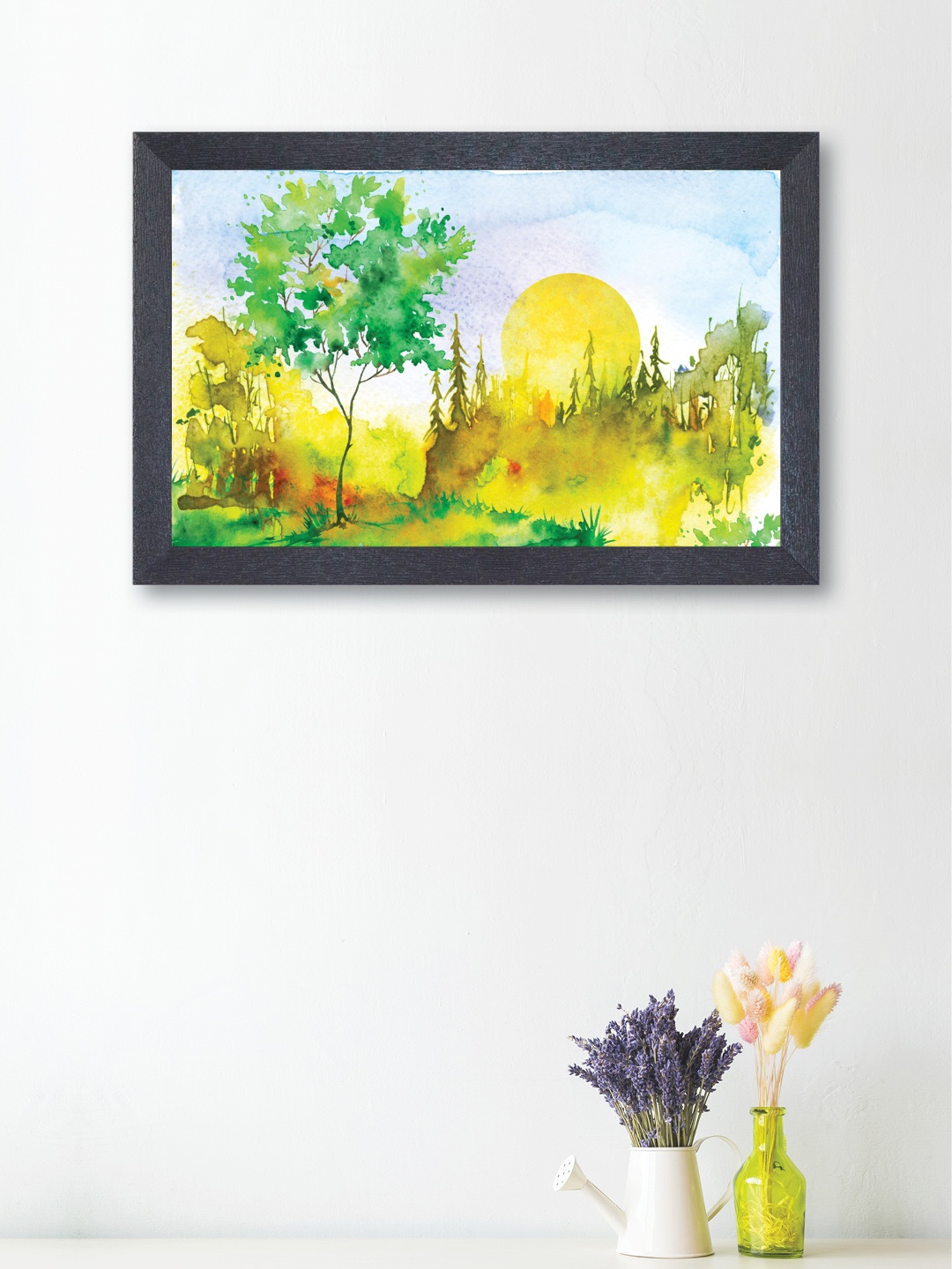 

nest ART Yellow & Green Synthetic Wood Abstract Wall Art