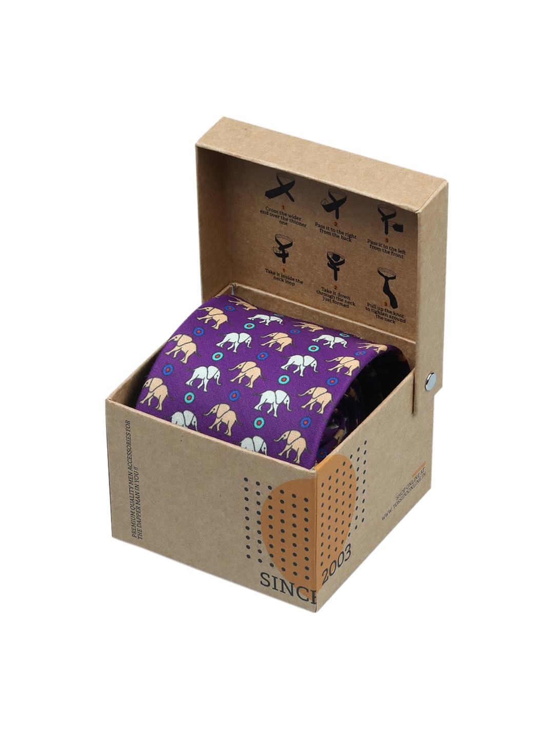 

Tossido Purple & Beige Printed Broad Tie