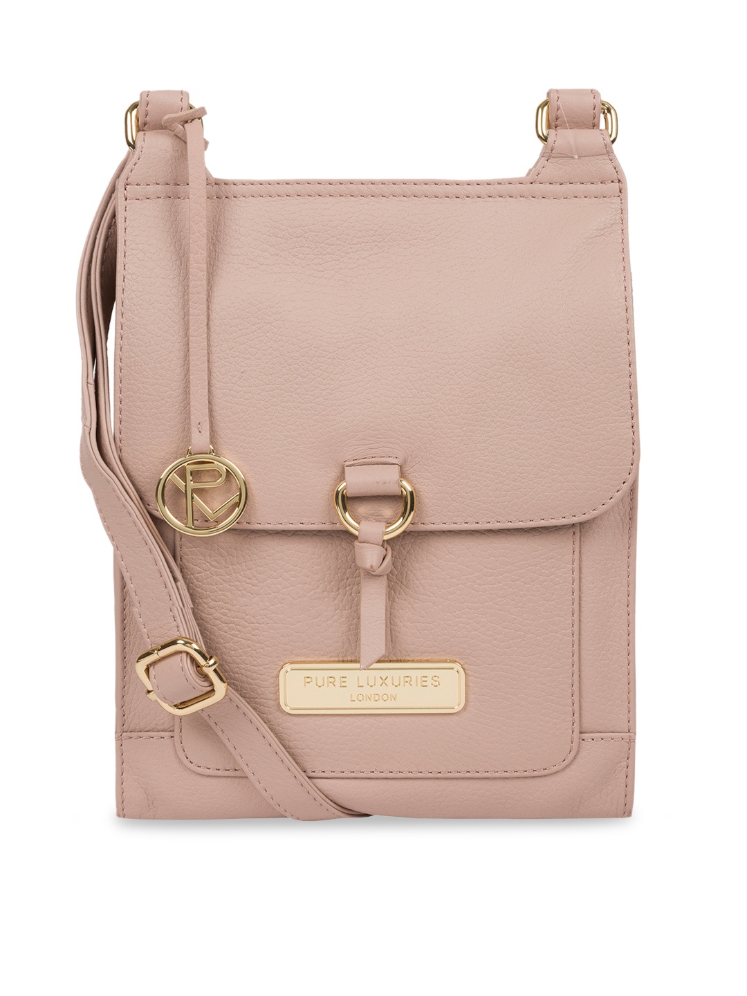 

PURE LUXURIES LONDON Women Pink Solid Genuine Leather Naomi Sling Bag