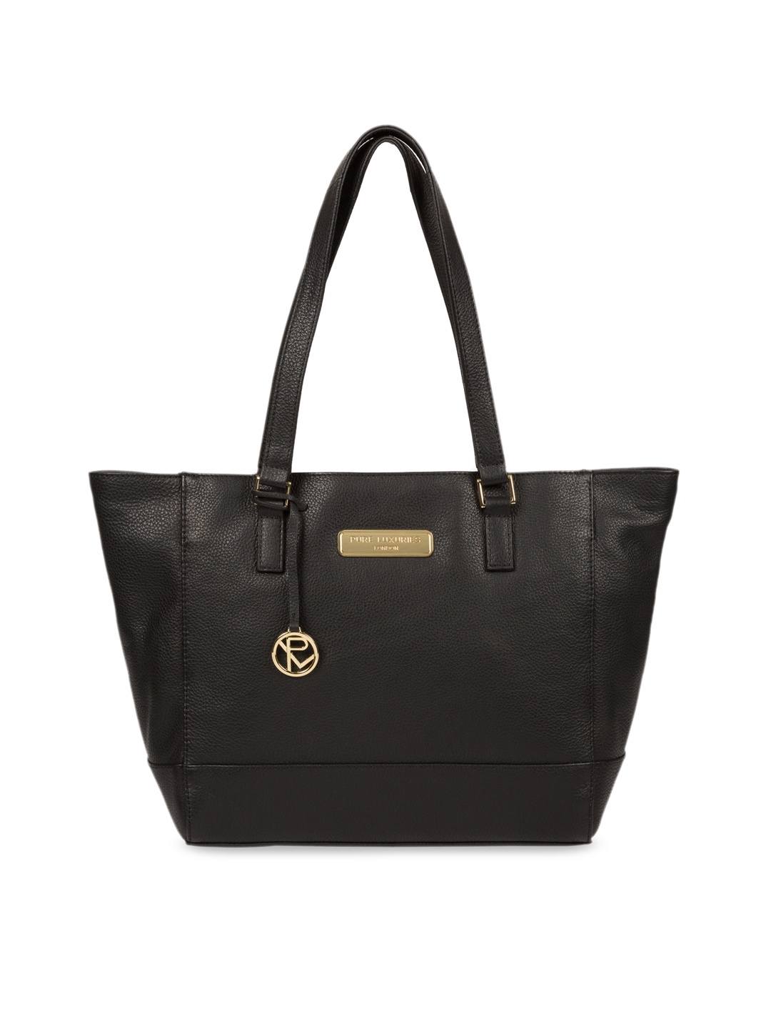 

PURE LUXURIES LONDON Women Black Solid Genuine Leather Sophie Tote Bag