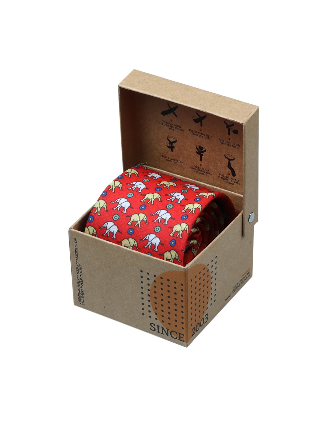 

Tossido Red Printed Broad Tie