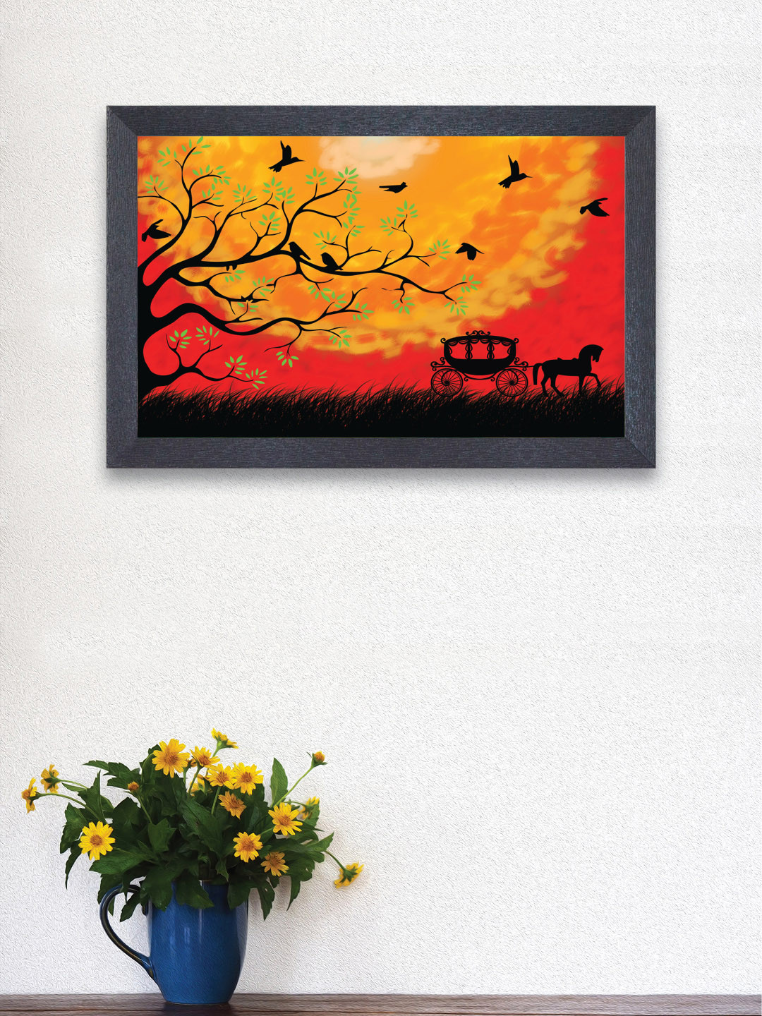 

nest ART Red & Yellow Synthetic Wood Abstract Wall Art