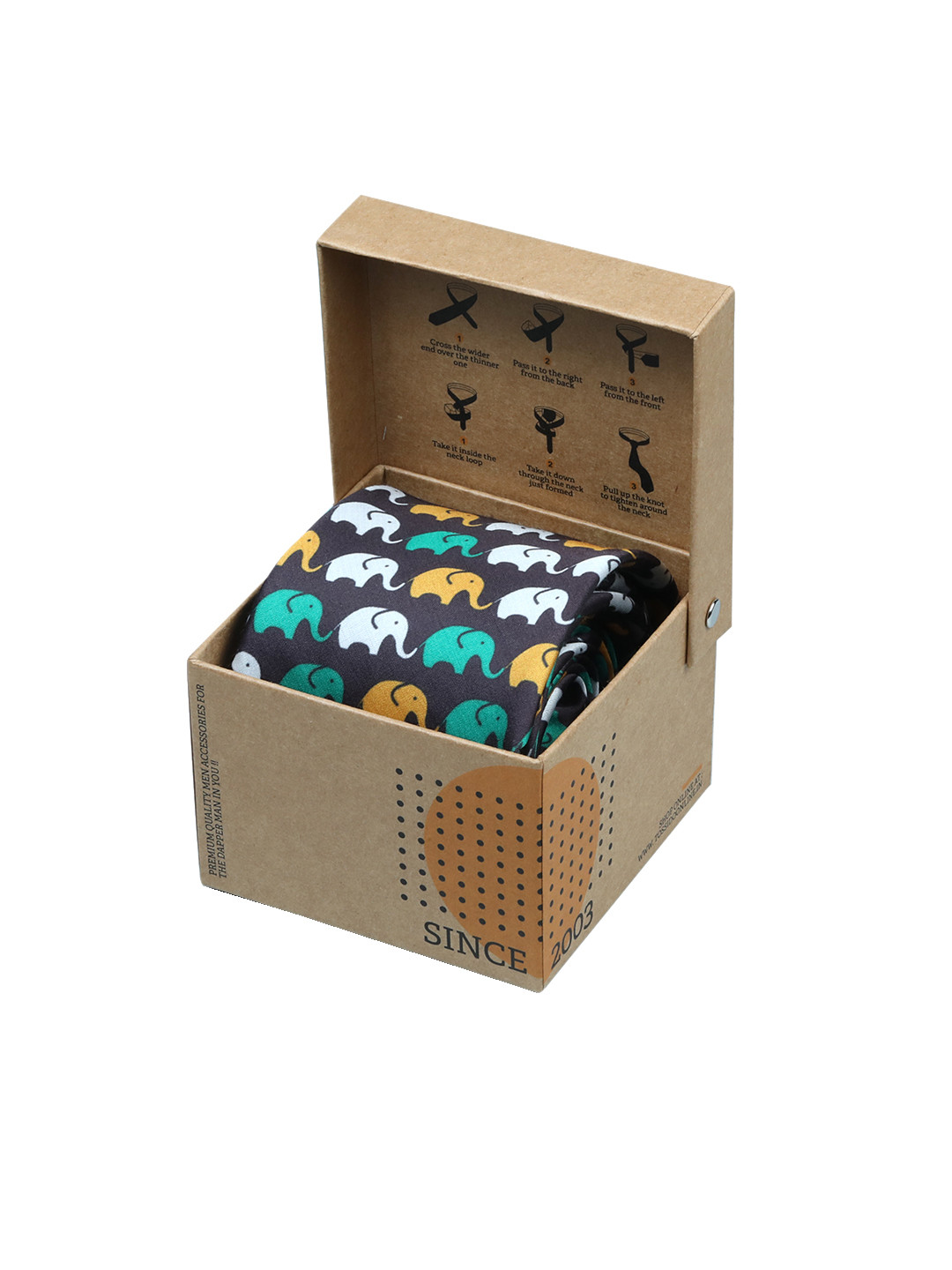 

Tossido Black Printed Broad Tie