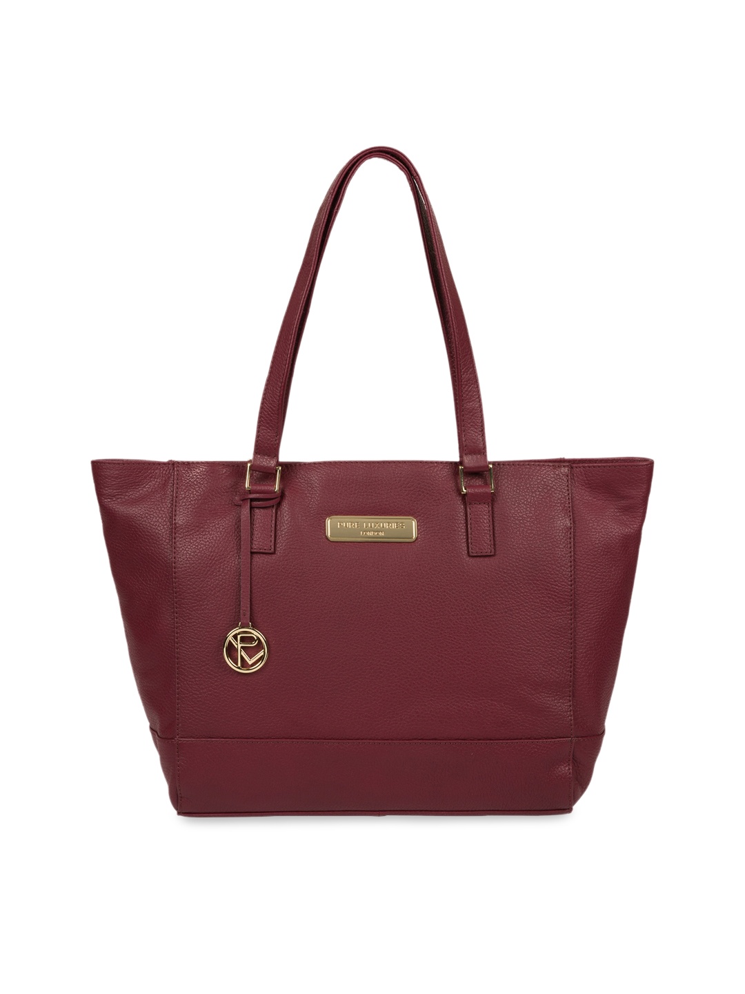 PURE LUXURIES LONDON Women Maroon Solid Genuine Leather Sophie Tote Bag