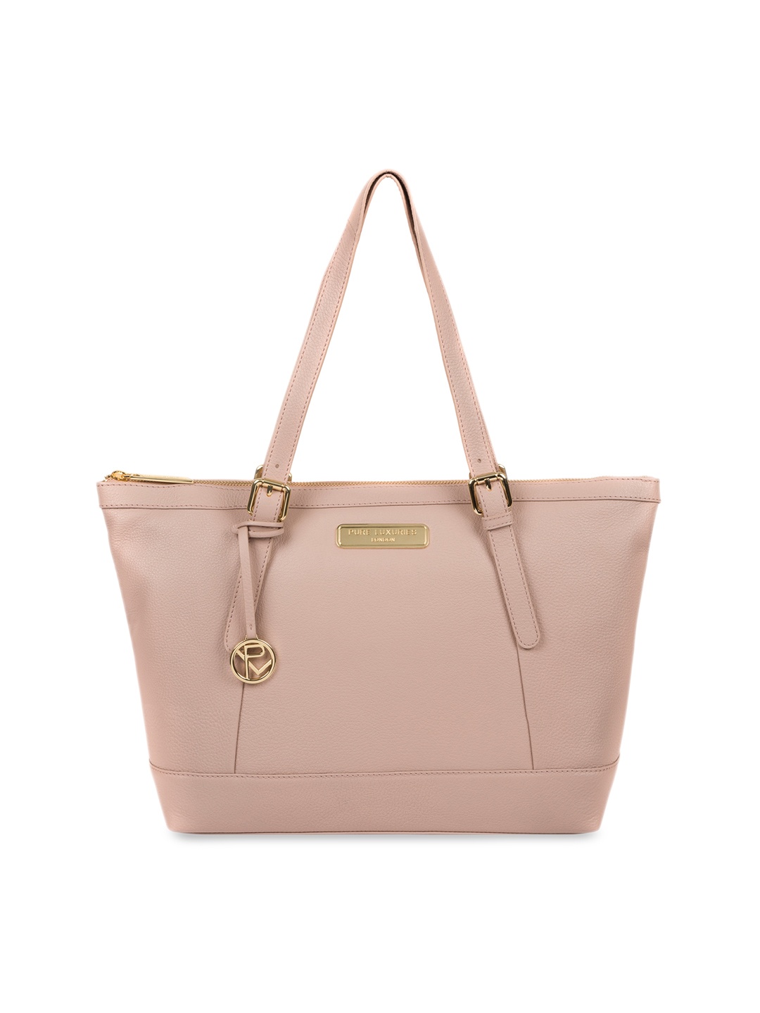 PURE LUXURIES LONDON Women Pink Solid Genuine Leather Emily Tote Bag