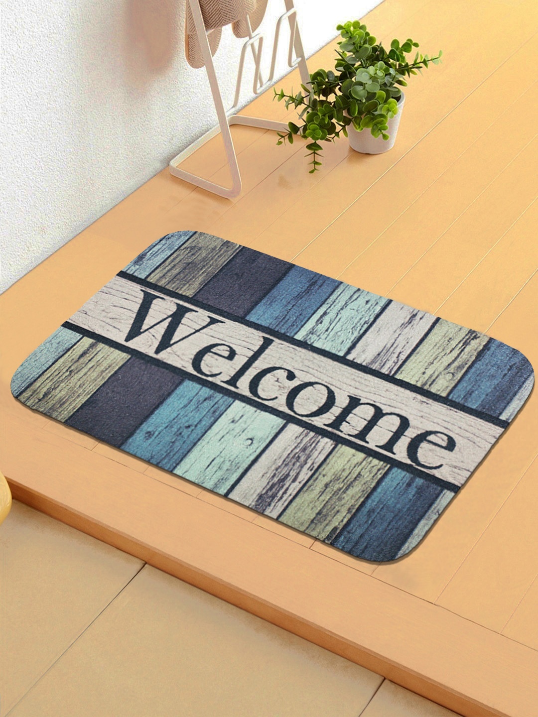 

Status Blue Printed Ant-Skid Doormat