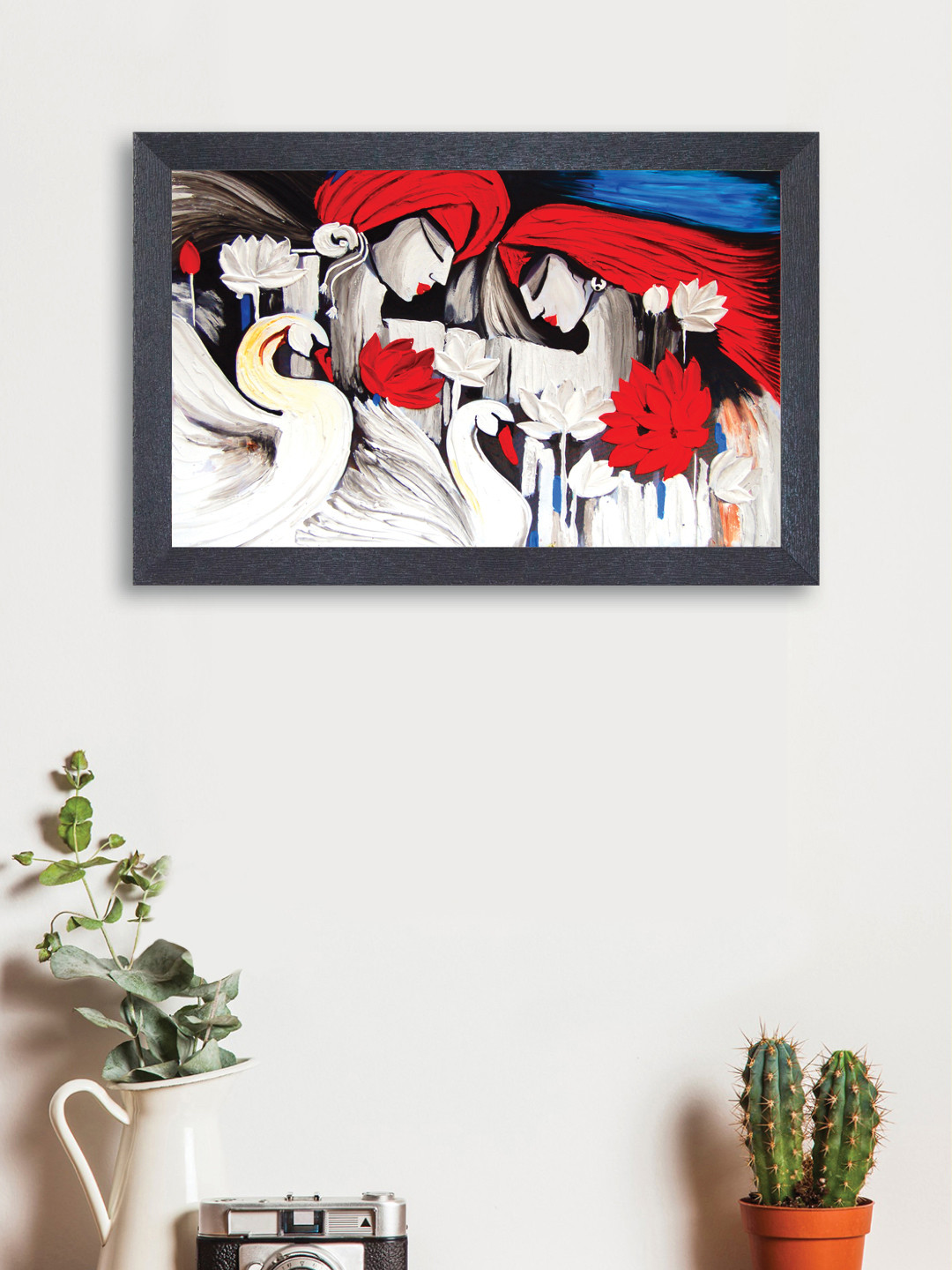 

nest ART Red & White Synthetic Wood Abstract Wall Art