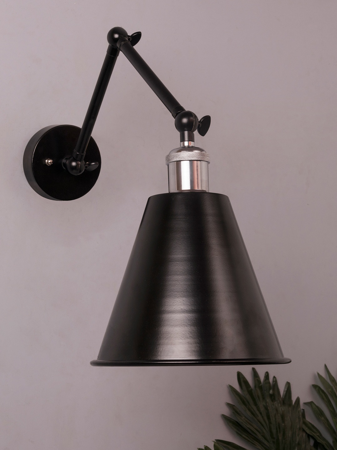 Homesake Black Solid Handcrafted Swing Arm Light