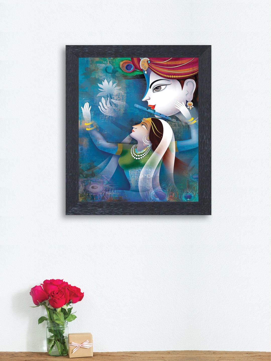 

nest ART Multicoloured Synthetic Wood Radhe-Krishna Wall Art, Multi