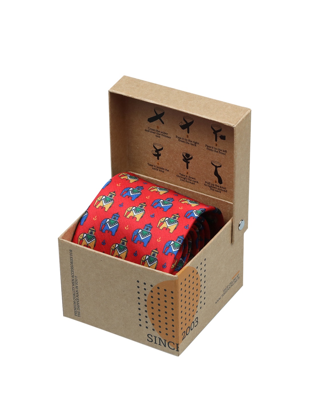 

Tossido Men Red Printed Broad Tie