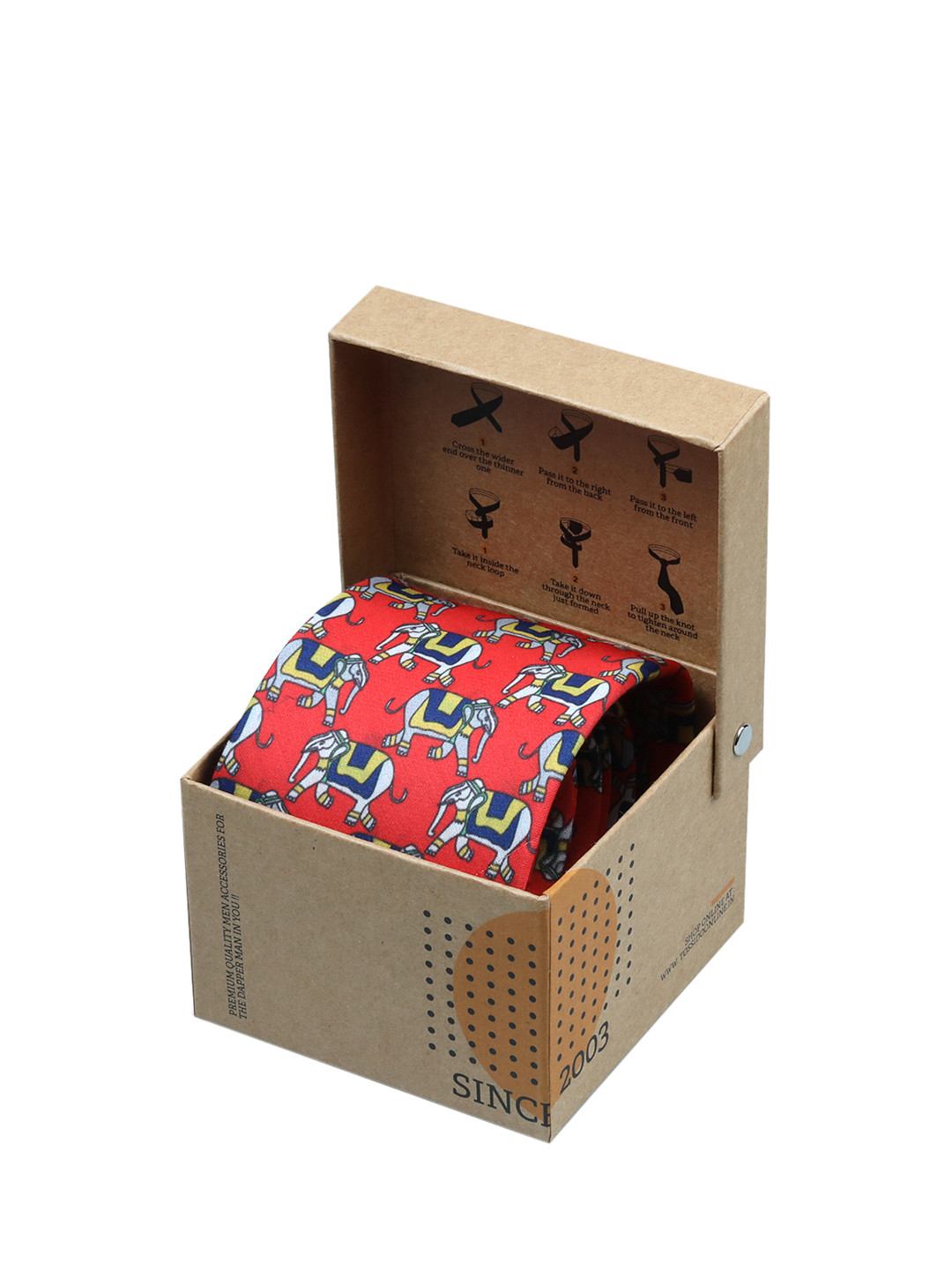 

Tossido Red Printed Broad Tie