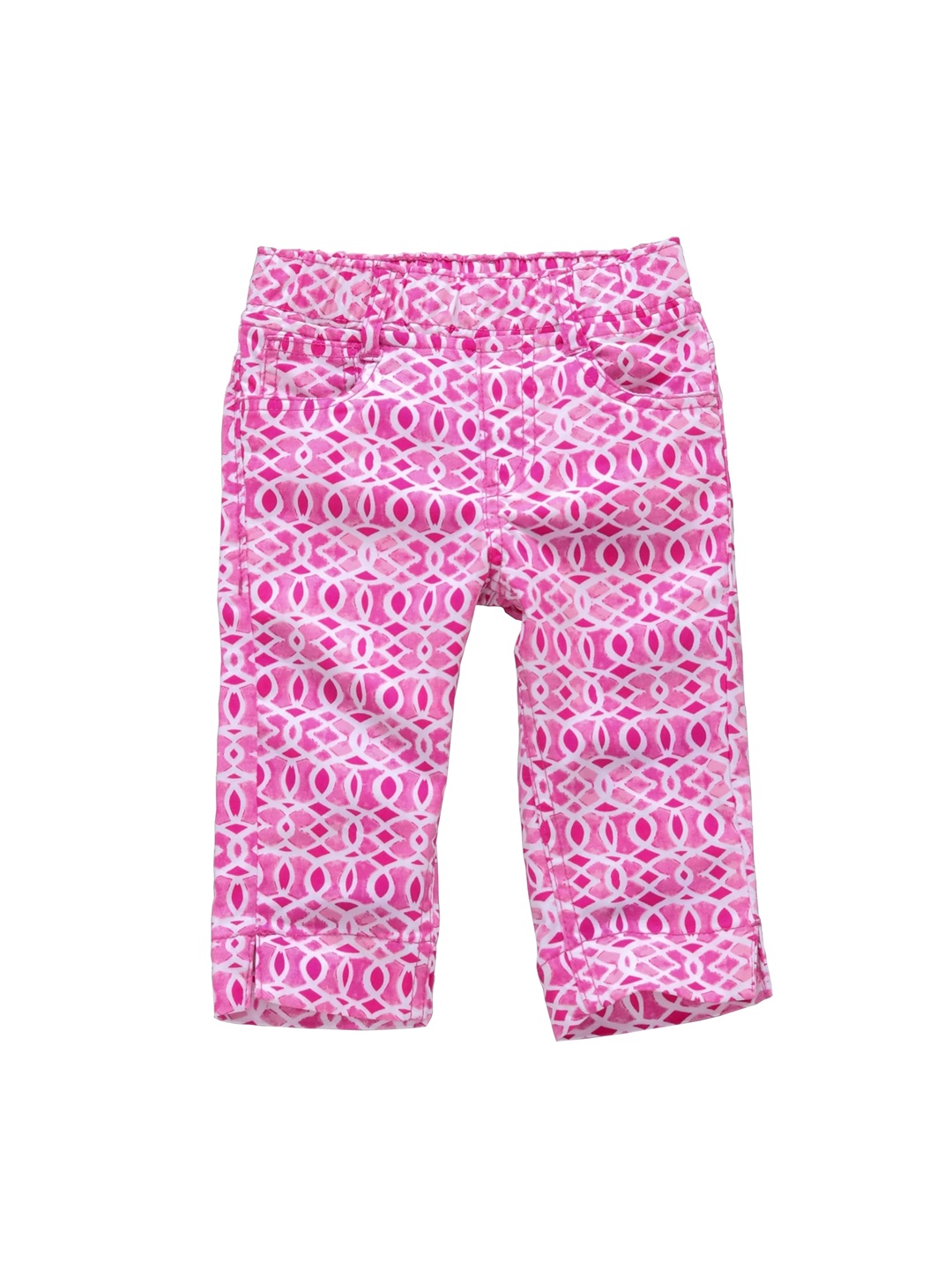 

KiddoPanti Girls Pink Printed Slim Fit Jeggings