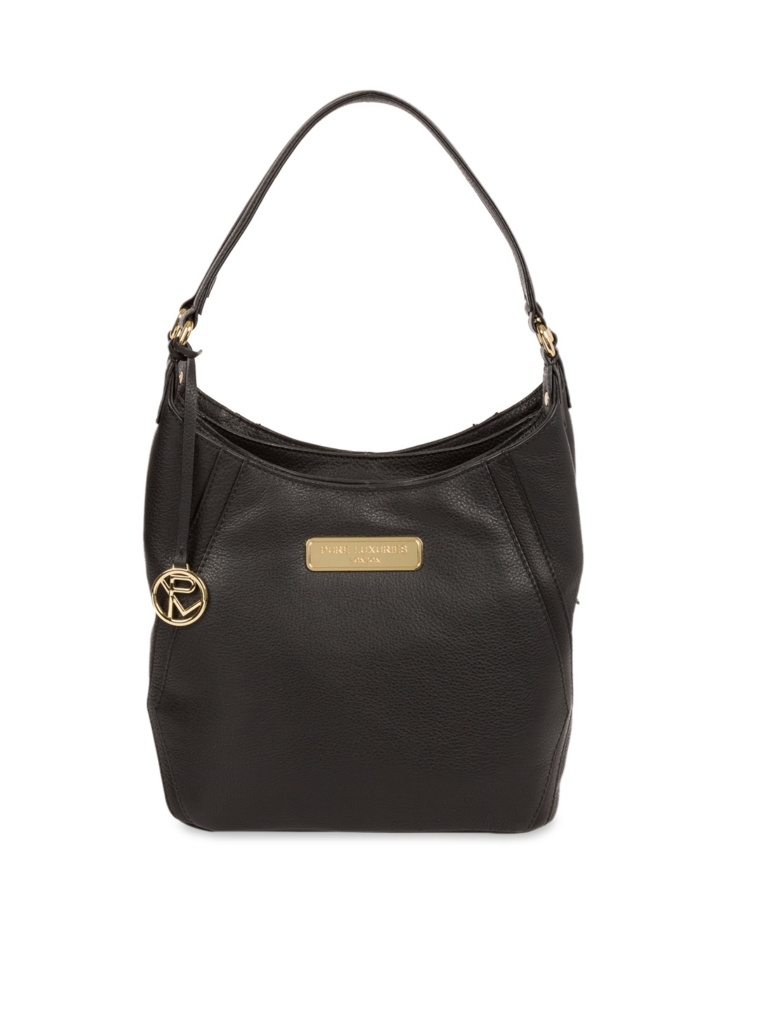 

PURE LUXURIES LONDON Women Black Solid Genuine Leather Abigail Tote Bag