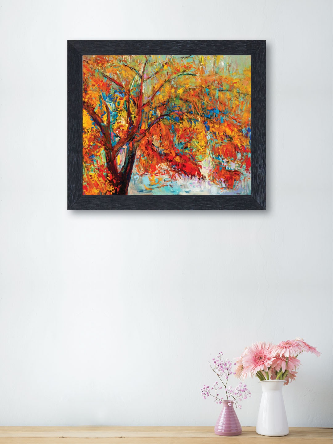 

nest ART Multicoloured Synthetic Wood Abstract Jungle Wall Art, Multi