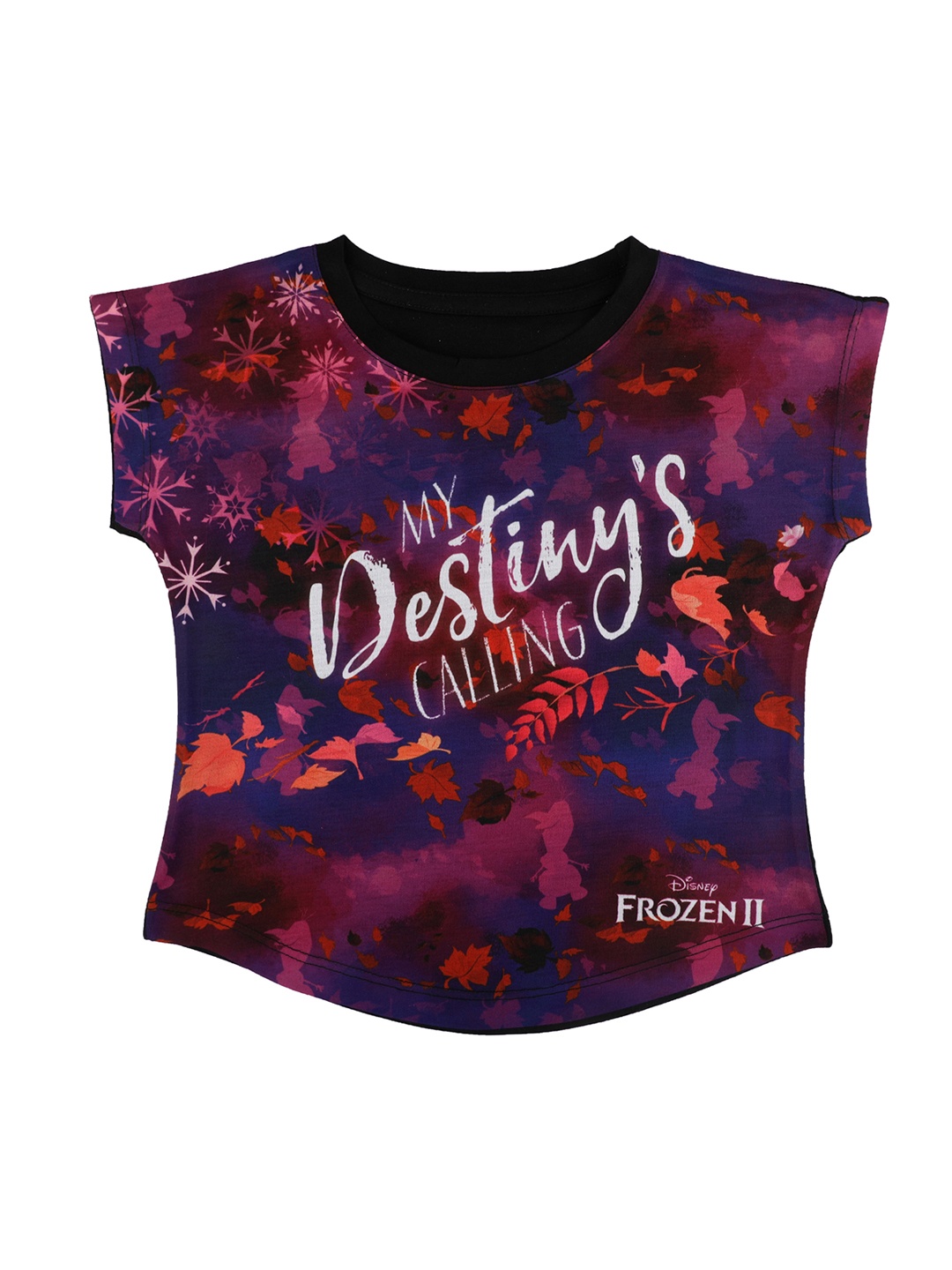 Disney by Wear Your Mind Burgundy Printed Round Neck T-shirt