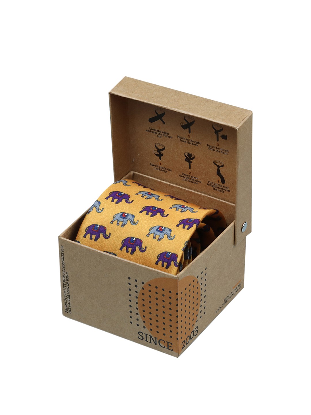 

Tossido Men Yellow Printed Broad Tie