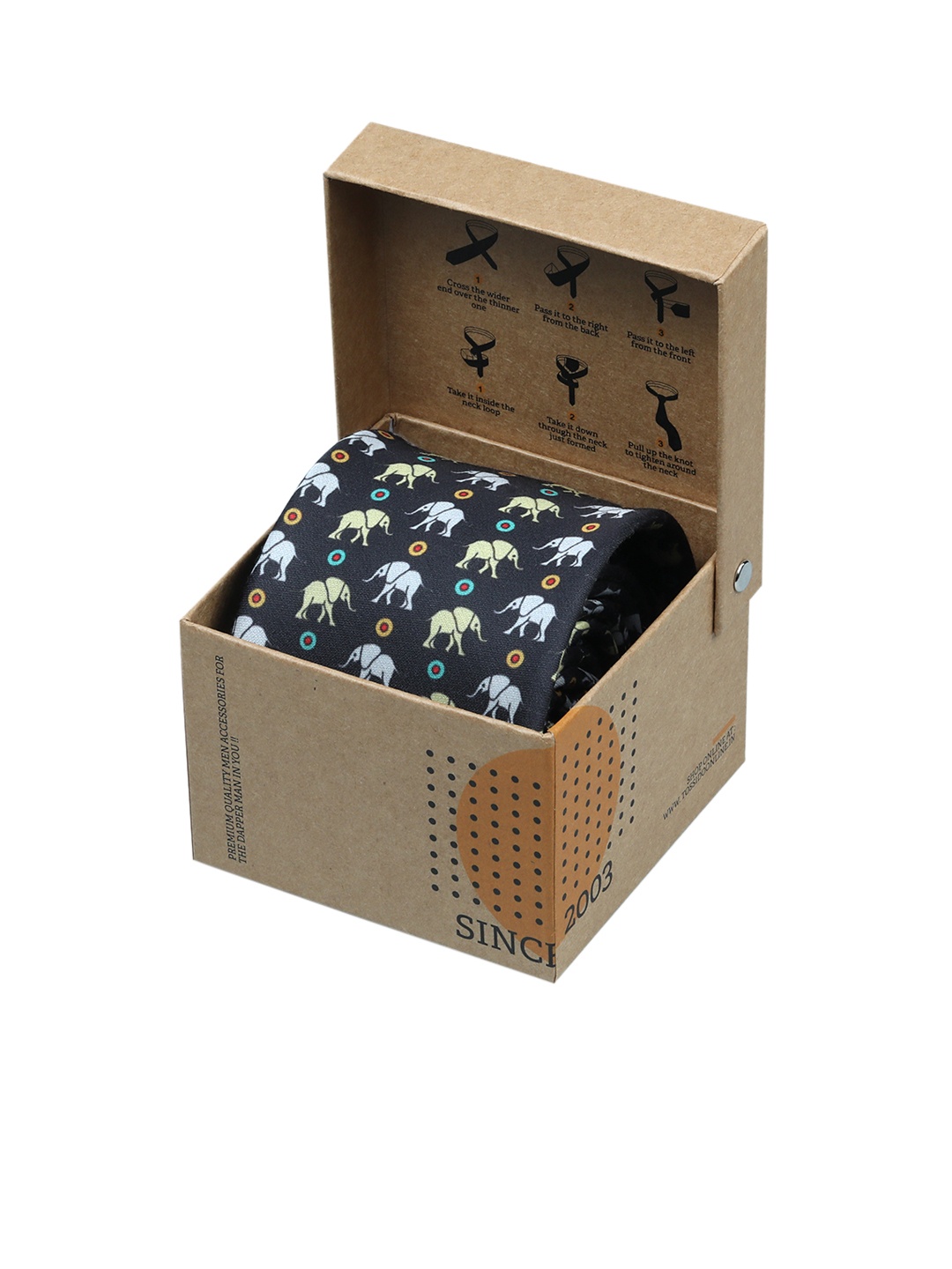 Tossido Men Black Printed Broad Tie