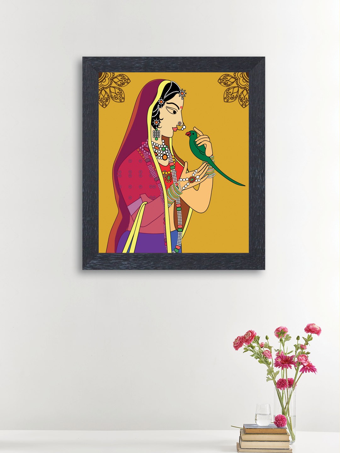 

nest ART Yellow & Pink Synthetic Wood Pretty Woman Wall Art