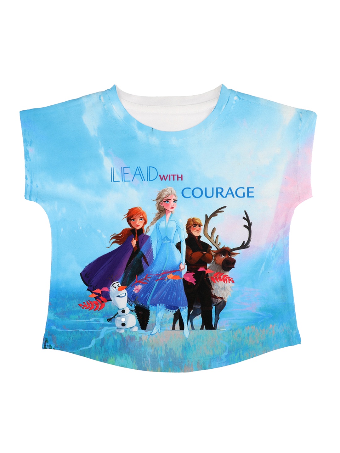 Disney by Wear Your Mind Blue Printed Round Neck T-shirt