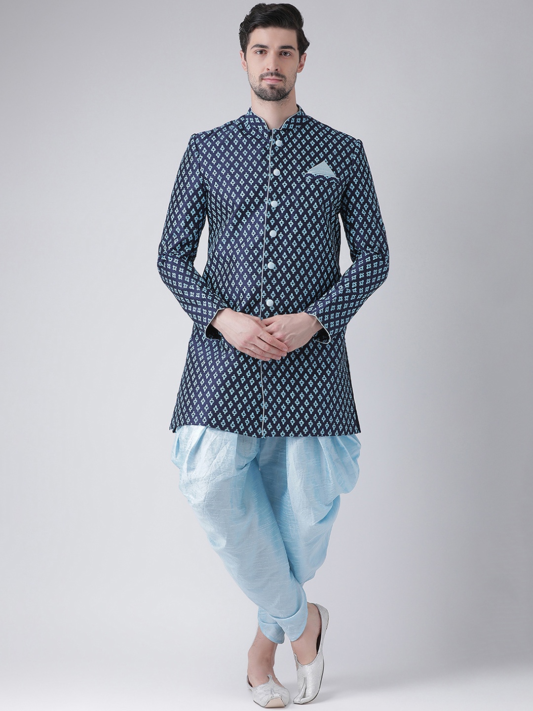 

DEYANN Men Blue Sherwani With Dhoti Pants