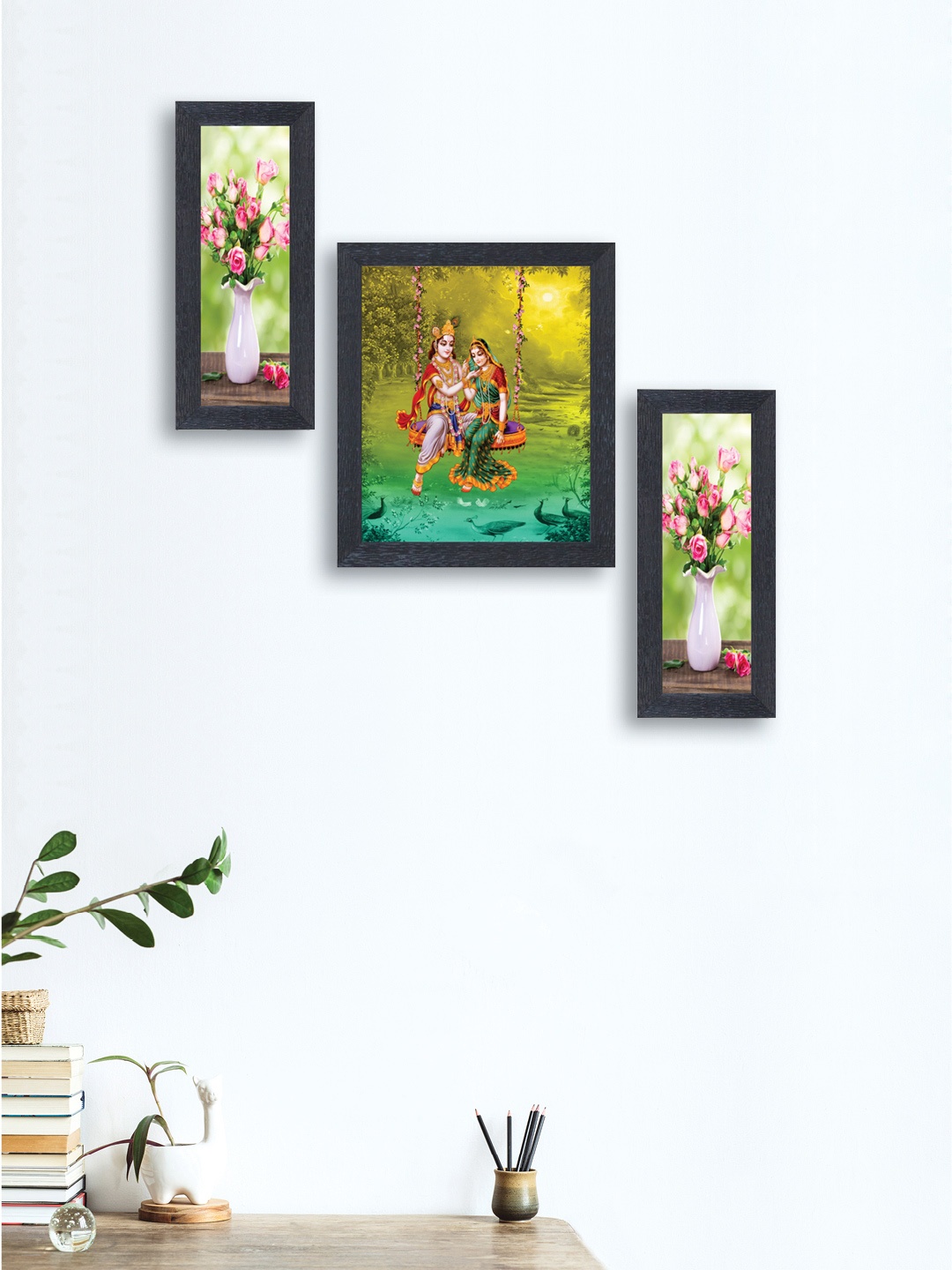 

nest ART Set of 3 Multicoloured Radha Krishna Wall Art, Multi