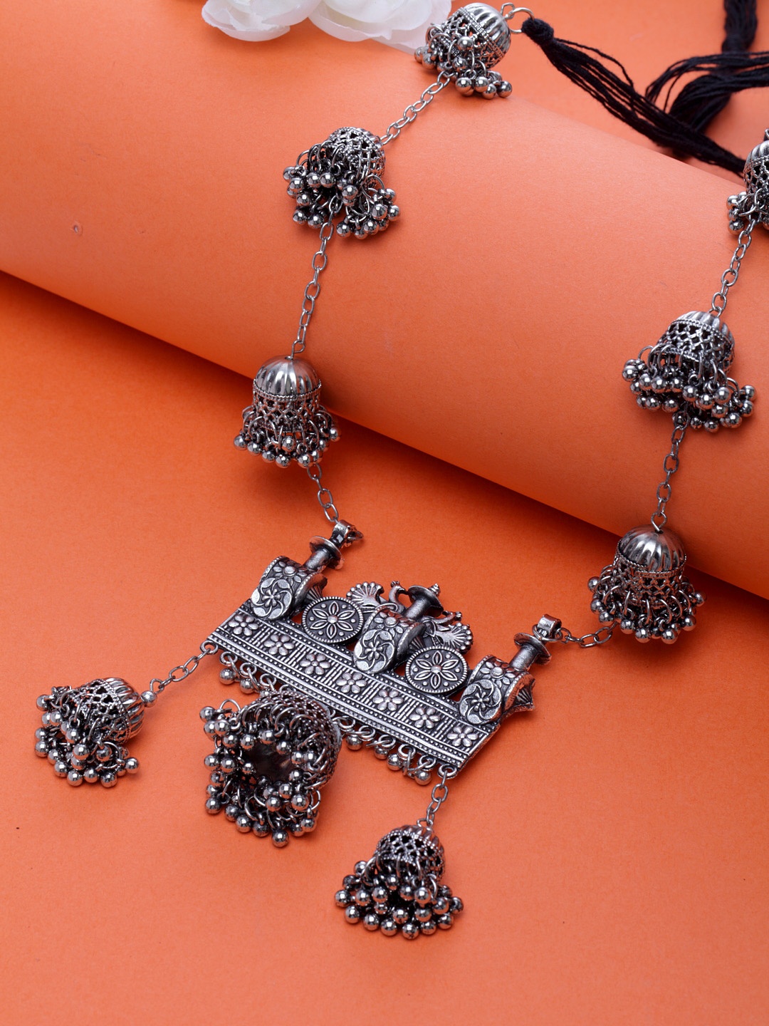 

Moedbuille Women German Silver Silver-Plated Antique Necklace