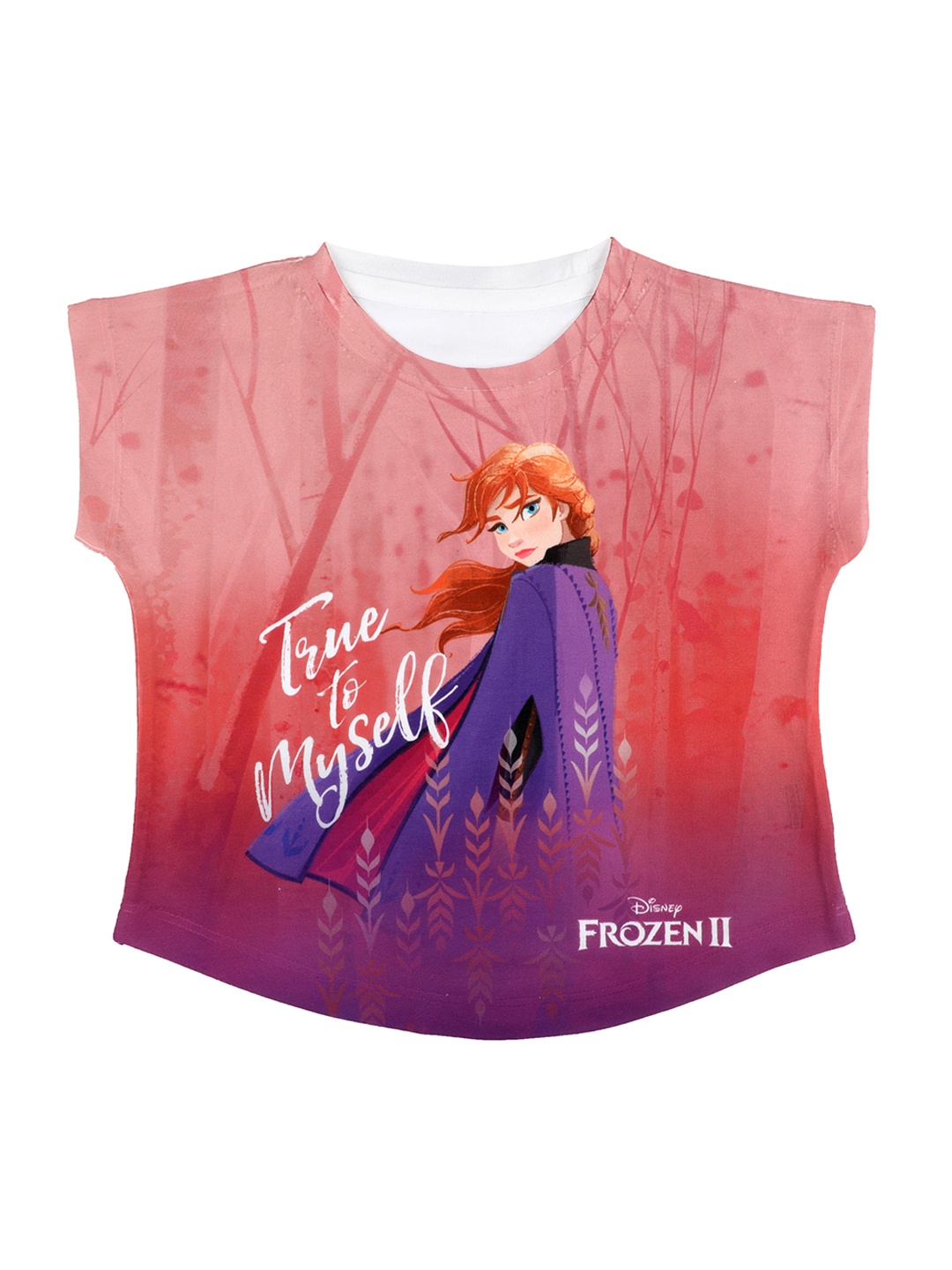 Disney by Wear Your Mind Pink Printed Round Neck T-shirt