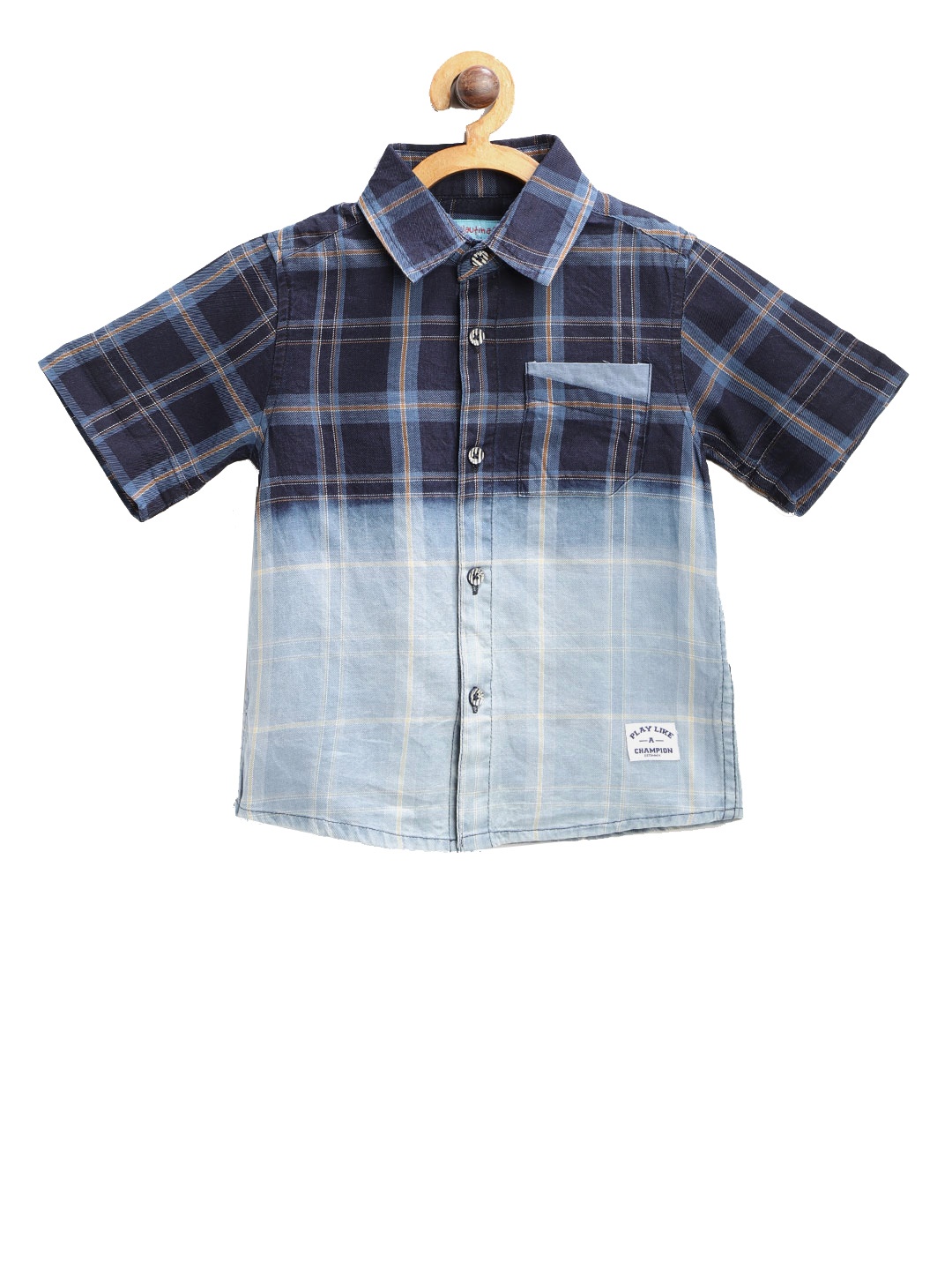 

Nauti Nati Boys Blue Regular Fit Checked Casual Shirt