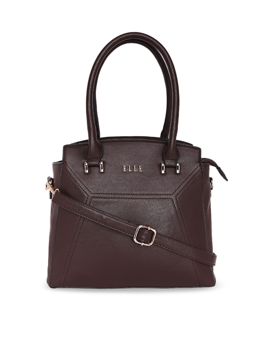 

ELLE Brown Solid Handheld Bag