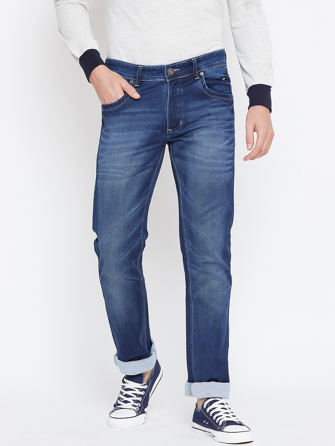 

Duke Men Blue Regular Fit Mid-Rise Clean Look Jeans
