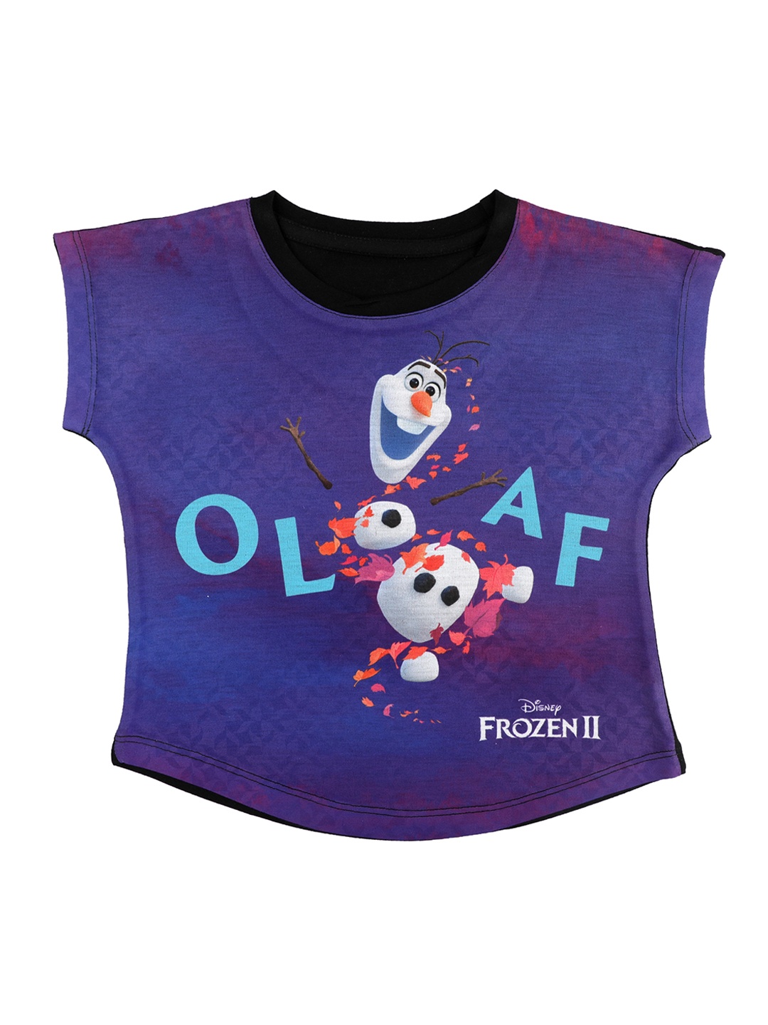Disney by Wear Your Mind Purple Printed Round Neck T-shirt