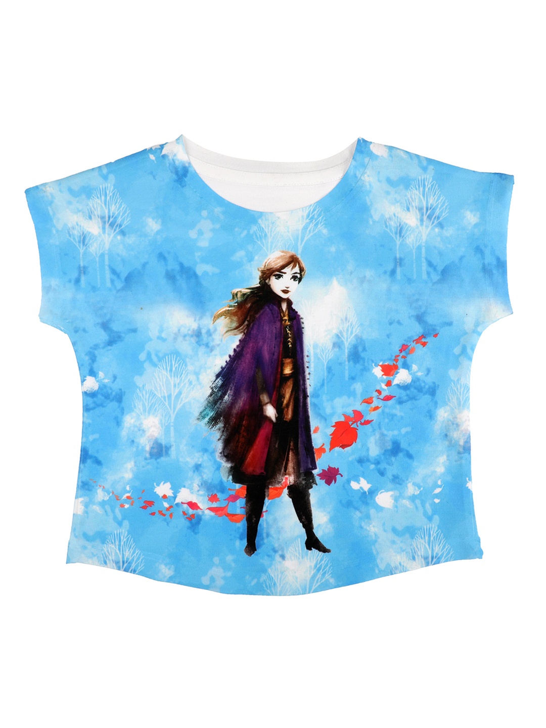 

Disney by Wear Your Mind Girls Blue Printed Top