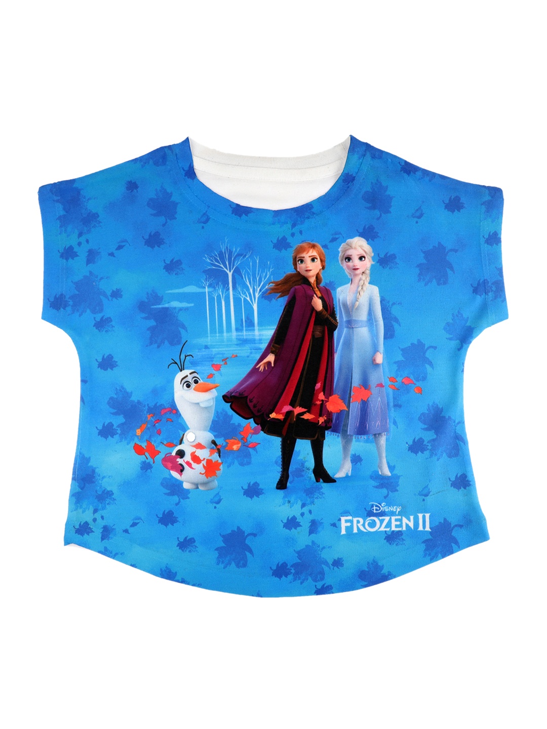 

Disney by Wear Your Mind Girls Blue Printed Round Neck T-shirt
