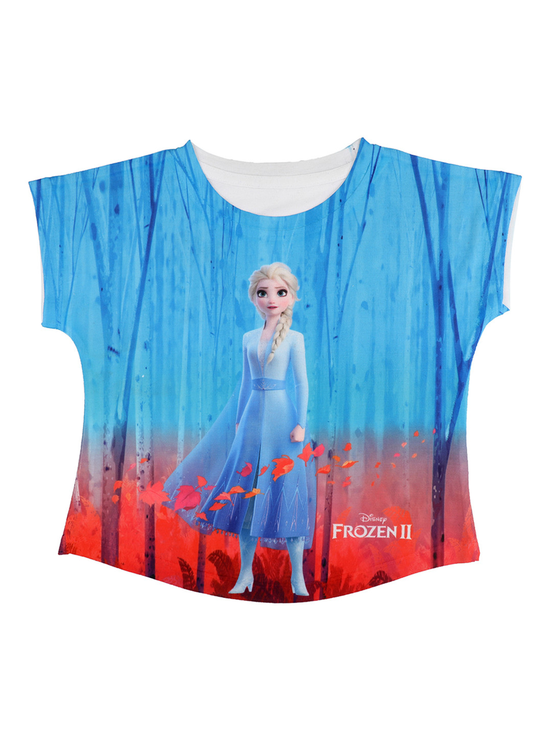 

Disney by Wear Your Mind Girls Blue Printed Round Neck T-shirt