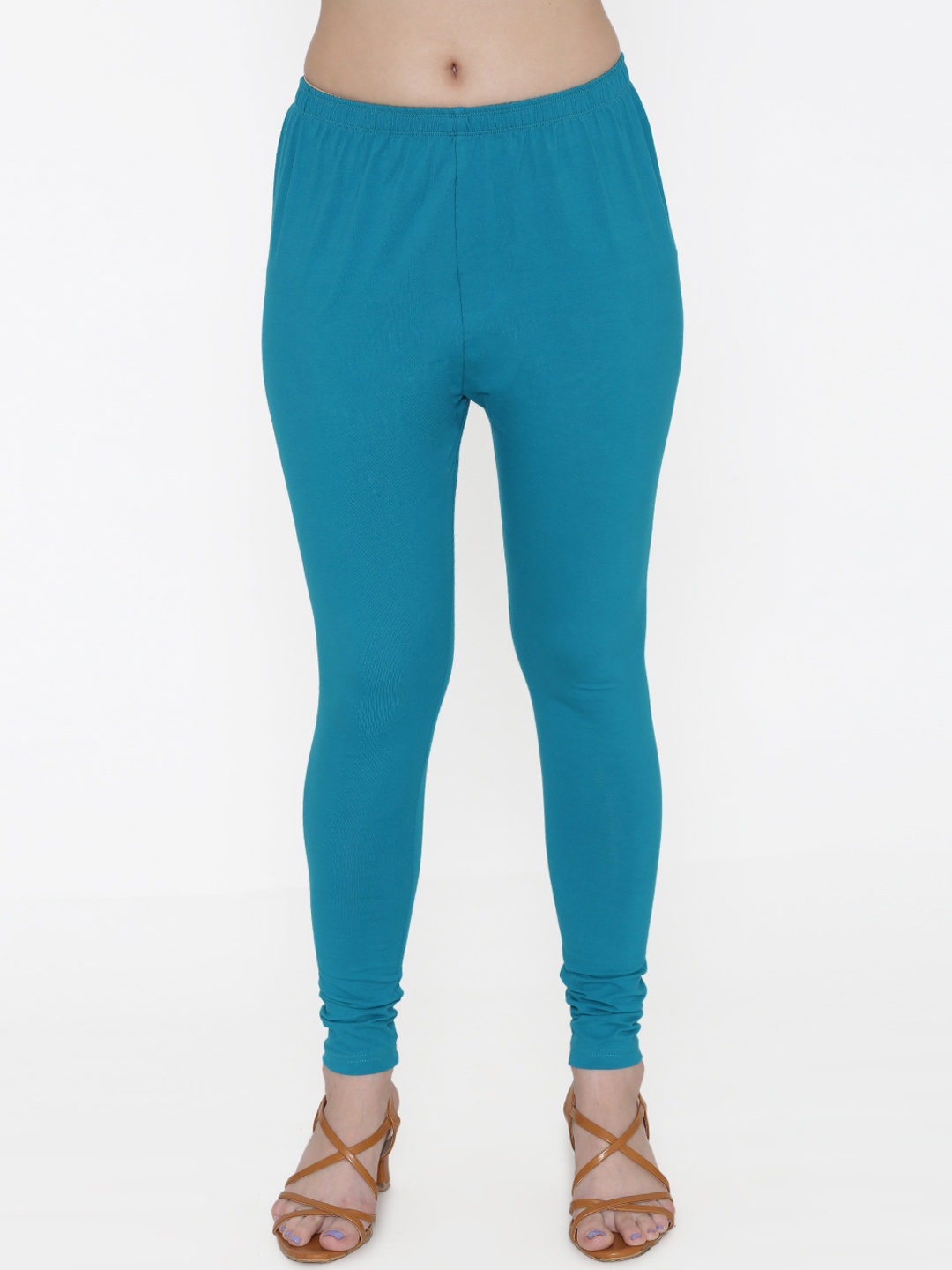 

N-Gal Women Turquoise Blue Solid Leggings