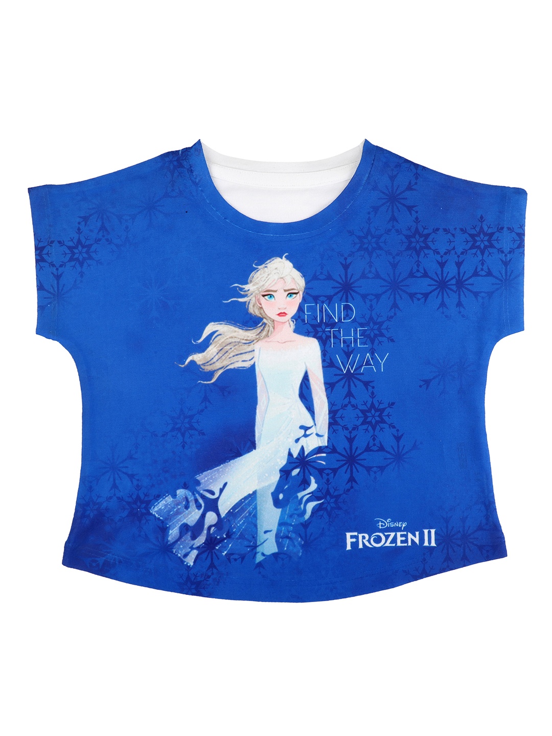 Disney by Wear Your Mind Blue Printed Round Neck T-shirt